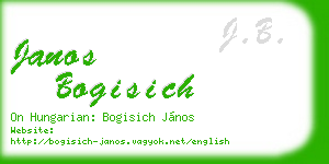 janos bogisich business card